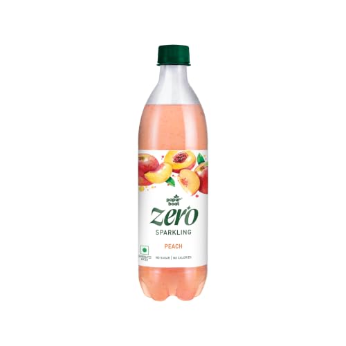 Image of Paper Boat Zero Peach Sparkling (Soda) Water - Pack of 4, 600 ml Each| Zero Sugar, Zero Calories | Sugar Free | Flavoured Carbonated Water | No Aspartame