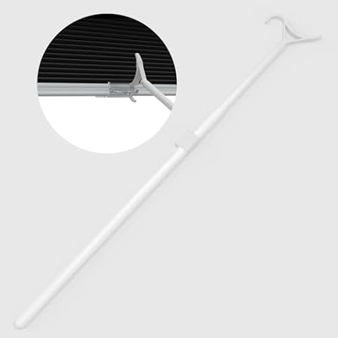 MYshade Draw Rod For Cordless Window Shades and Blinds,Roller Shades, Zebra Shades, Cellular Shades, Aluminum Rod, Easy to Pull The Shade Up and Down, 1Pack, White. Cover