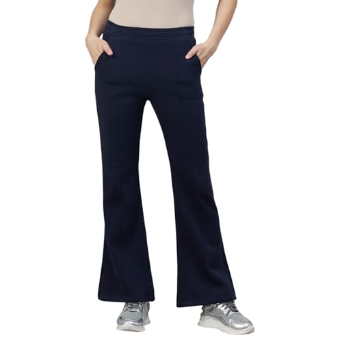 Image of 98 Degree North Women Flared Fleece Track Pants-GL1315-ALMOND