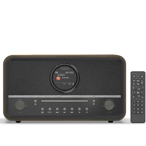 KEiiD Clock Radio CD Player with Speakers Bluetooth Compact 