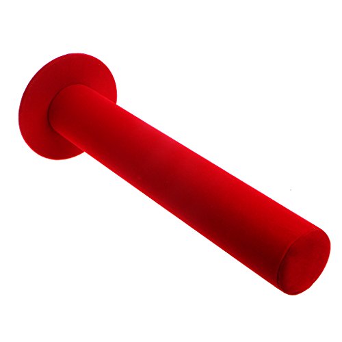 IOOOFU Soporte de exhibición Vertical del Organizador de la Cadena del Reloj de la Pulsera del Estante de la joyería del Terciopelo - Rojo Cover