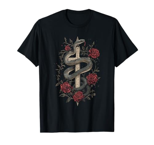 Serpents et roses autour d'une épée - Gothique T-Shirt