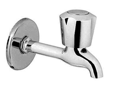 SEAKING Nano Brass Bib Tap with Wall Flange, Silver, Chrome Finish Finish