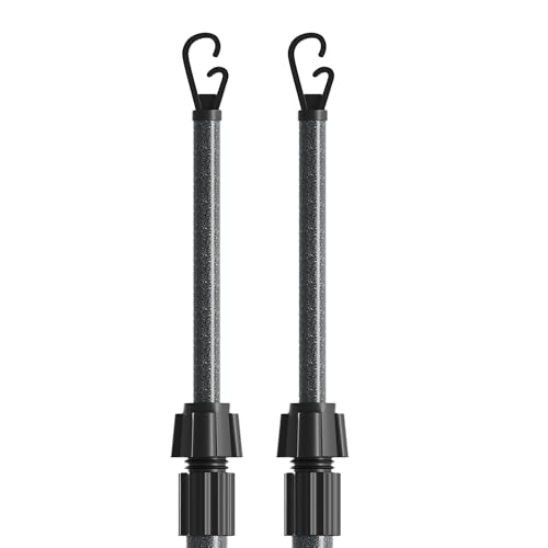 Home Hacks Washing Line Prop 2.4M Heavy Duty Adjustable Telescopic Washing Line Metal Clotheslines Weatherproof Home Garden Laundry Support Drying Line Poles (2x 8ft Washing Line Prop)