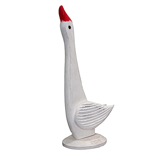 Antikas - Holzfigur, Gans, Weiß, Klein, Tiere, Tierfiguren, Dekoration