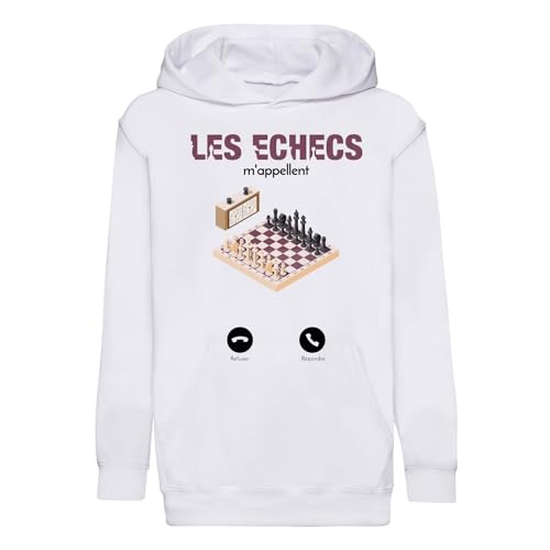 Sweat à capuche enfant Les Échecs m'appellent en coton premium