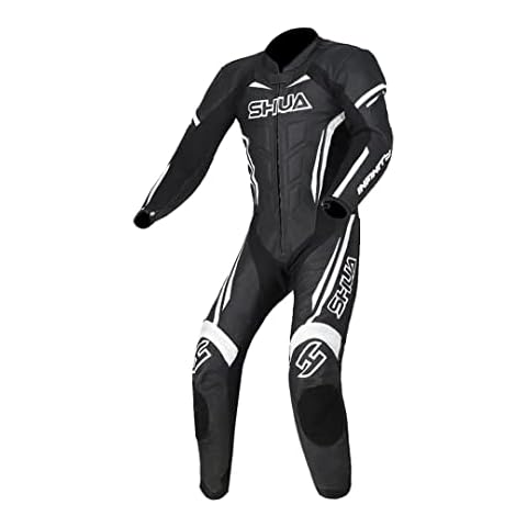 MAXIMO-MOTO Leather Motorcycle Protecting Suit for men Leather Protecting Suit for Riders CE certified internal protectors (BLACK AND WHITE, XXL) Cover