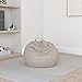 LPMOERA Stuffed Animal Storage Bean Bag Chair Cover (No Filler) For Kids and Adults.Pets Dogs/Cats Lazy Beds.Soft Stuffable Bean Bag For Organizing Children Plush Toys or Memory Foam Cream White S