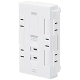 サンワダイレクト 電源タップ 6個口 USB-C付き PD対応 2ポート最大30W 回転式 分岐 集中スイッチ付 コンセント タップ ホワイト 700-TAP046CW