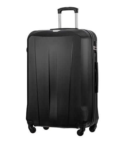 PUCCINI Valise Rigide Paris - Bagage à Main - Valise légère - avec 4 roulettes - Tailles S-M-L-XL, Noir, s, S
