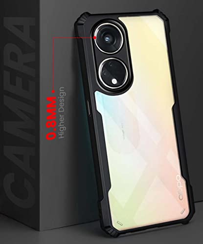 Image of WOW IMAGINE Shock Proof Clear Protective Back Case Cover for Oppo Reno 8T 5G - AirEDGE Technology | 360 Degree Camera Protection | Transparent Hybrid Back Case Mobile Cover - Earthy Black