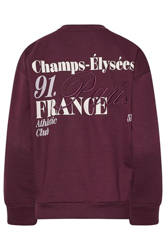 PixieGirl Petite Burgundy Red Slogan Sweatshirt Petite - Image 8