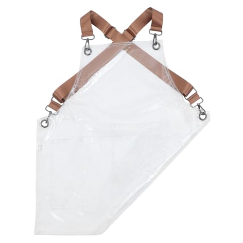 Tablier de coiffure transparent imperméable en TPU avec bretelles réglables