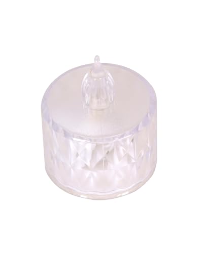 Image of Homesake Crystal Tealight Candle Diya, Candle Lights (1.5 inch 3.1 inch) for Decor, Flickering Flameless Pooja, Home Decor Festive Decor, Table, Gifts, Decorations for Home Set of 4