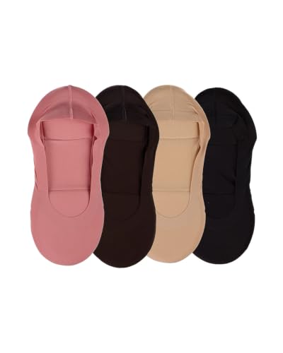 Image of MeMoi 4 Pairs Women's Cushioned Fine Edge No-Show Sock Liner