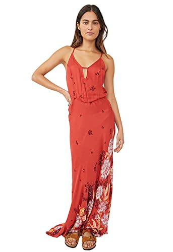Free People Get to You Printed Maxi Dress Scarlet Combo XS (Women's 0-2)