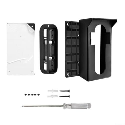 Justerbar videodörrksfäste, 1-pack svart ABS-fäste med roterbar design för dörrar inomhus och öppen dörr, enkel installation, utomhusbruk