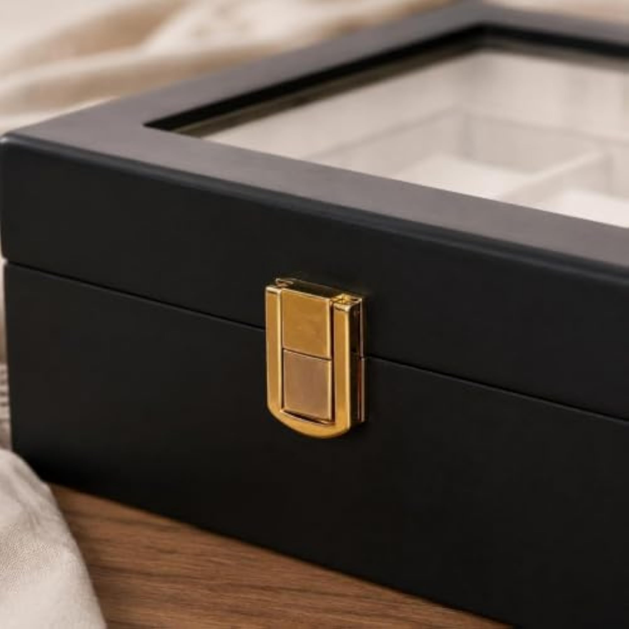 Matte Black Watch Storage Box with 10 Slots