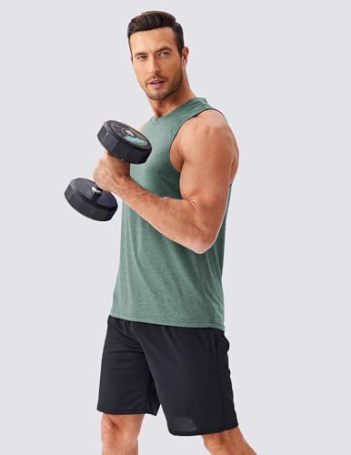 Image of PINSPARK Men's Tank Tops Quick Dry Summer Workout Muscle Shirt Athletic Casual Sleeveless Shirts for Bodybuilding Beach Gym