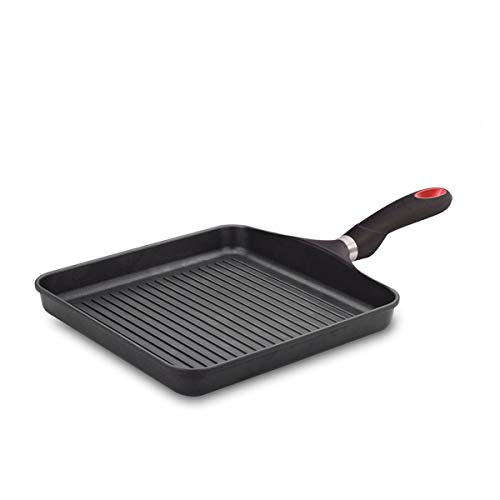 Valira Black - Grill Premium De 28X28 Cm Hecho En España, Aluminio Fundido Con Antiadherente Reforzado, Apto Para Inducción
