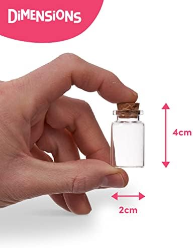 THE TWIDDLERS - 60 Pcs Mini Glass Jars, Small Clear Bottle Containers with Cork Lids for DIY Crafts Spell Fairy Dust Beads Storage - 7ml