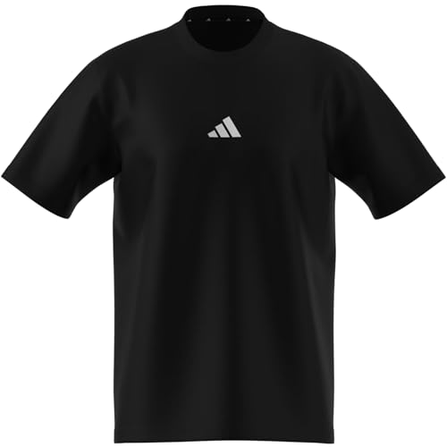 adidas Herren Essentials Small Logo Single Jersey Shirt, Black/White, XL