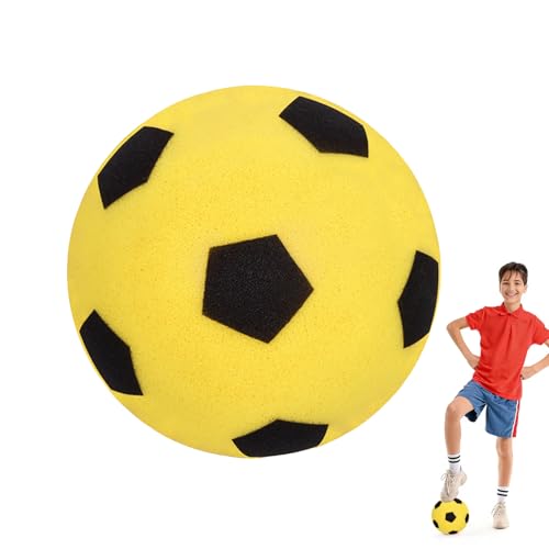 Dongcill Ballon en Mousse, Ballon de Football Souple, Ballons de Jeu Souples, Petit Ballons de Football, pour Une Utilisation intérieure et extérieure, Silencieux et léger, 21 cm