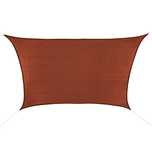 BB Sport Sonnensegel 3m / 4m x 3m Terrakotta Trapez HDPE Sonnenschutz Windschutz Schattenspender UV Schutz Garten Terrasse Camping
