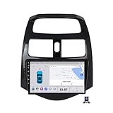 JHYUUKAU Android 14 Radio Coche 2 DIN con Pantalla Táctil De 9 Pulgadas Compatible con Chevrolet Spark 2010~2014 con Carplay/Android Auto, WiFi/GPS/Bluetooth/RDS/USB/FM/Mandos del Volante,C10 Pro
