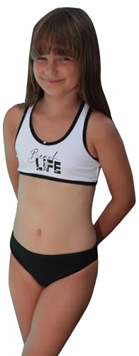 HAUTE PRESSION X9057 C01 T12A Conjuntos de Bikini, Noir/Blanc, 12-16 años para Niñas