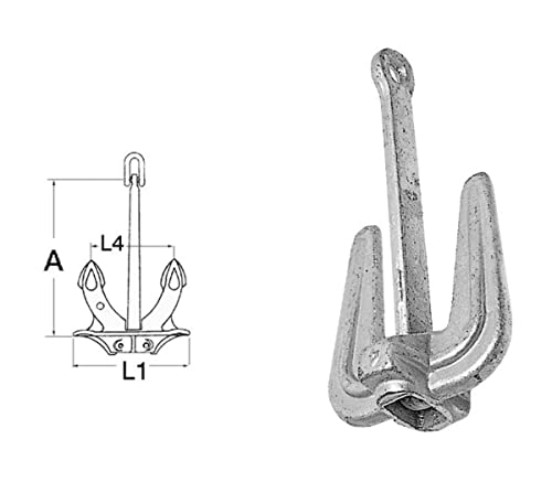 Ancre Hall Osculati 10,5 kg pour stabiliser un bateau au mouillage