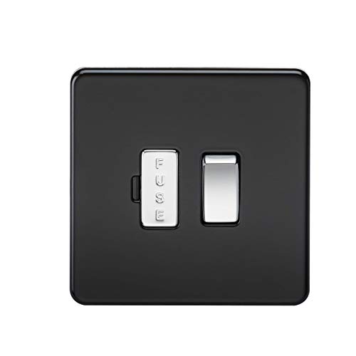 Knightsbridge SF6300MB 13 A Screwless Switched Fused Spur Unit - Matt Black with Chrome Rocker by Knightsbridge