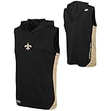 New Era NFL Men's Champions Flair Hooded Muscle T-Shirt, New Orleans Saints, Large