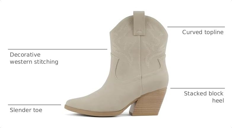 Image of Soda inchBLAZING inch ~ Women Western Bootie Pointe Toe with Low Heel (Wide Fit Available)