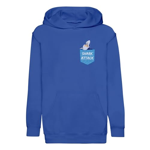 Sweat à capuche enfant Shark Attack premium en coton avec poche surprise pour petit garçon