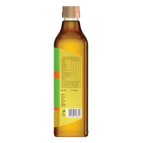 Image of Saffola Cold Pressed Mustard Oil | 100% Cold Pressed Mustard Seed Oil | Kachi ghani Mustard Oil, 0 trans fat, Unrefined, Chemical free | Helps Manage Cholesterol, Goodness of Omega 3 with Authentic Seed Flavour | 1L Pet Bottle