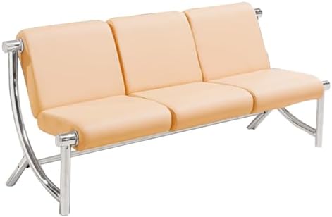 Stylish 3-Seat PU Leather Reception Bench - Comfortable Waiting Room Chairs for Office, Airport, Bank, Salon & Hospital - Elegant Blue Furniture for Guests