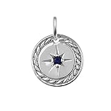  Charm médaillon étoile saphir CZ en argent sterling