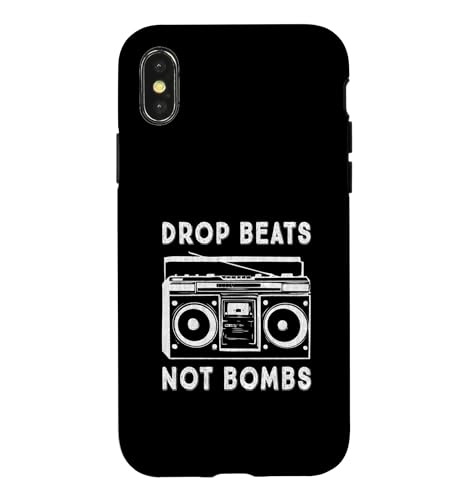 Drop Beats Not Bombs ���� ���W�R�� ���y ���a �X�}�z�P�[�X iPhone X/XS �p