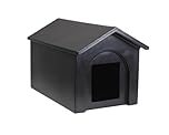 Kitty Kottage - Plastic Waterproof Cat House/Outdoor Cat Shelter/Den/Kennel - Made in Sheffield (UK) (Black, One Size)