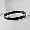 MILAKOO Womens 6MM Stainless Steel Bracelet Plain Polished Finish Oval Bangle Black #3