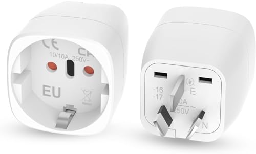 Oliveria 2X Adapter Australien Deutschland auf Australien Reiseadapter Type I Australien Reisestecker Steckdosenadapter für Australien China Argentinien Neuseeland Fidschi