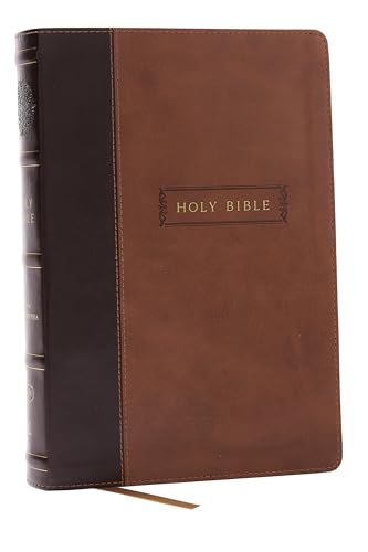 Image of KJV Holy Bible with Apocrypha and 73,000 Center-Column Cross References, Brown Leathersoft, Red Letter, Comfort Print: King James Version