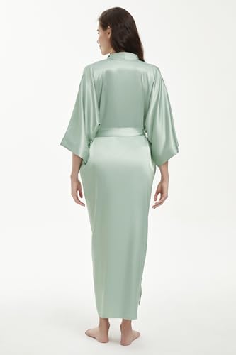 Image of PRODESIGN Satin Kimono Robe Women Long Silky Kimono Bathrobe Sleepwear Wedding Bridesmaid Robe