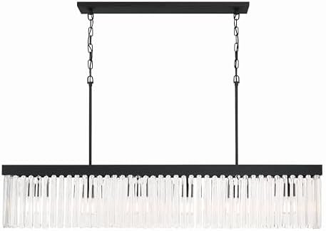 Crystorama Emory 6 Light Black Forged Linear Chandelier