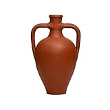 Terracotta Double Handled Amphora Water Jug, Clay Pitcher, Wine Carafe, Home Decor Vase, Pottery Jar, Traditional Kitchen Gift, Fit for DIY!