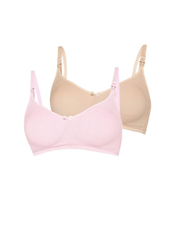 Image of Inner Sense Organic Cotton Bamboo Feeding Bra for Women Full Coverage I Non Padded Encircled Nursing Bra for Women with Side Support and Wirefree Design (Combo Pack)