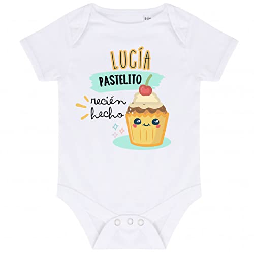 Genérico Body Bebé 100% Algodón Personalizado Con Nombre Pastelito Recién Hecho | BBtitos (0-1 Mes (56 cm))