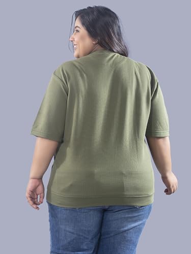 Image of CUPID Women Plus Size Cotton Round Neck Half Sleeve Casual T-Shirt, Sleep, Night, Yoga, Daily Gym n Lounge Wear a Short Tee n Top for Ladies