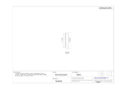 Timken 74550A Tapered Roller Bearing, Single Cone, Standard Tolerance, Straight Bore, Steel, Inch, 5.5000" ID, 1.8750" Width